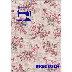 Tessuto a fiori beige -...
