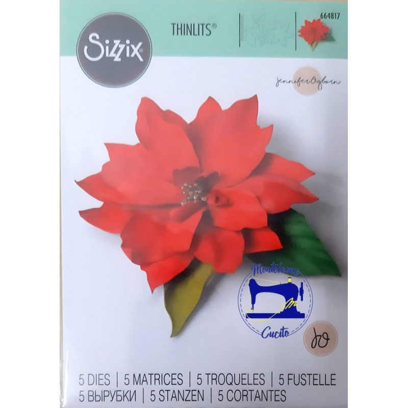 Stella Di Natale In Cartoncino.Fustella Thinlits 664817 Poinsettia Elegante Stella Di Natale